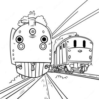 Page à colorier Percy avec des amis | Page de coloriage Percy