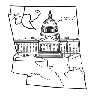 Page à colorier du contour de l'État du Missouri | Page de coloriage Missouri