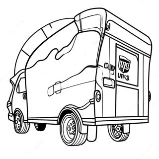 Page à colorier de livraison de colis UPS | Page de coloriage UPS