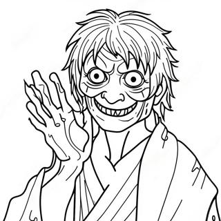 Page à colorier Shigaraki avec des mains en décomposition | Page de coloriage Shigaraki