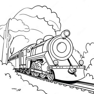 Page à colorier Aventures du train Mighty Express | Page de coloriage Mighty Express