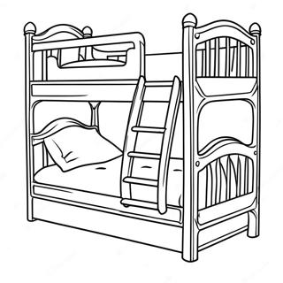 Page à colorier de lit superposé | Page de coloriage Lit superposé