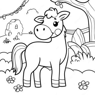 Page à colorier Animaux de la grange mignons | Page de coloriage Fermes