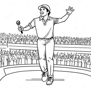 Page à colorier Polo G en Performance sur Scène | Page de coloriage Polo G