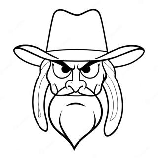 Yosemite Sam dans un Page à Colorier avec un Chapeau de Cowboy | Page de coloriage Yosemite Sam