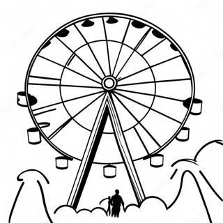 Page à Colorier de Grande Roue Colorée à la Fête | Page de coloriage Grande Roue