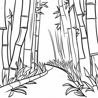 Page à Colorier de Forêt de Bambou | Page de coloriage Bambou