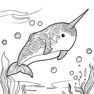 Page à colorier Narval | Page de coloriage Narval