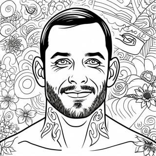 Page à colorier de CM Punk | Page de coloriage CM Punk