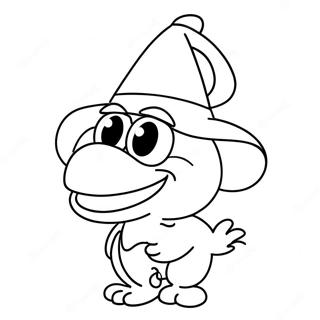 Page à colorier de Grover avec un chapeau drôle | Page de coloriage Grover