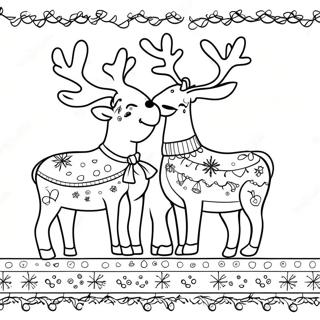 Page à colorier de pull de Noël moche avec un renne | Page de coloriage Pull de Noël moche