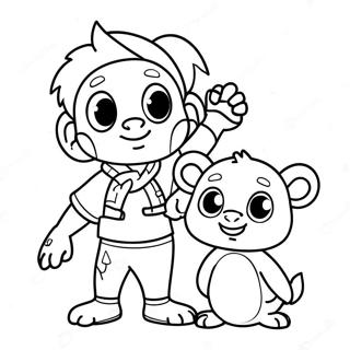 Page à colorier Dave et Ava aventuriers | Page de coloriage Dave et Ava