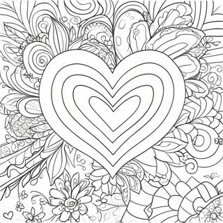 Page à colorier Cœur romantique | Page de coloriage Romance