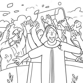 Page à colorier de la célébration joyeuse du sabbat | Page de coloriage Sabbat