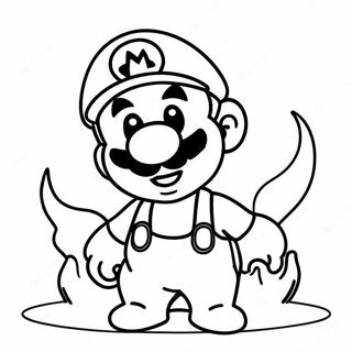 Page à colorier Fire Mario | Page de coloriage Mario de feu