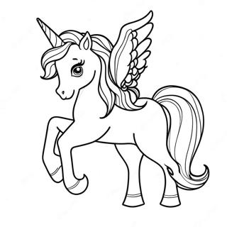 Page à colorier de licorne blanche | Page de coloriage Blanc