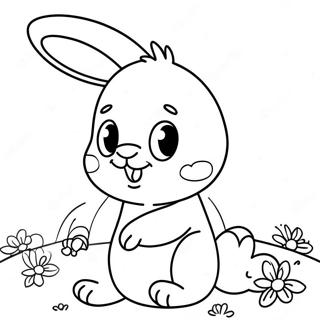 Page à colorier de mignon petit lapin blanc | Page de coloriage Blanc