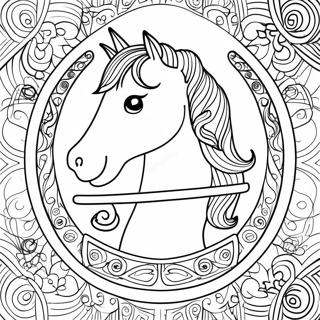 Page à colorier de fer à cheval porte-bonheur | Page de coloriage Fer à Cheval