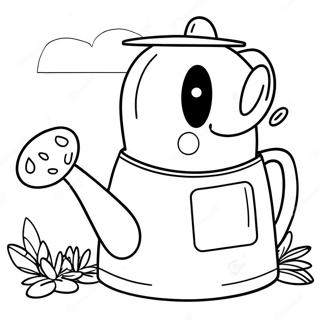 Page à colorier d'un arrosoir | Page de coloriage Arrosoir