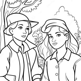 Page à colorier de Nancy Drew et ses amis | Page de coloriage Nancy Drew