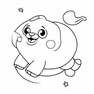 Page à colorier d'Appa volant dans le ciel | Page de coloriage Appa