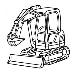 Page à colorier de l'excavatrice Kubota en action | Page de coloriage Kubota