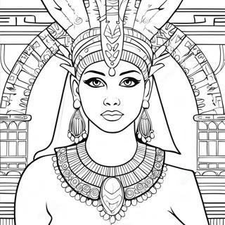 Page à colorier Portrait royal de Cléopâtre | Page de coloriage Cléopâtre