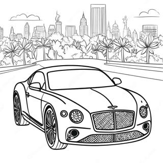 Page à colorier de voiture de luxe Bentley | Page de coloriage Bentley