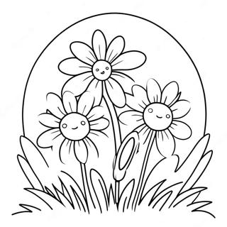Page à colorier de fleurs de Pâques | Page de coloriage Fleurs de Pâques