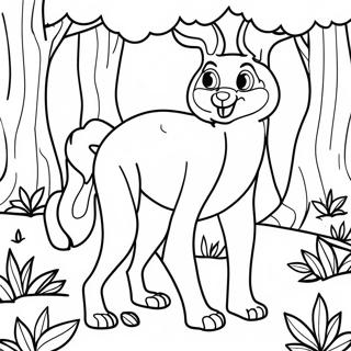 Page à colorier Klombo Coloré dans la Forêt | Page de coloriage Klombo