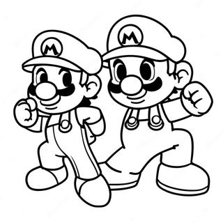 Page à colorier Mario et Sonic aventureux | Page de coloriage Mario et Sonic