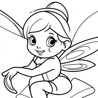 Page à colorier la fée Clochette | Page de coloriage Peter Pan
