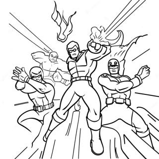 Page à colorier des héros de la force du danger en action | Page de coloriage Force du Danger