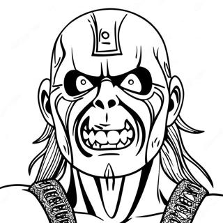 Page à colorier d'Eddie the Head d'Iron Maiden | Page de coloriage Iron Maiden