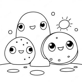 Page à colorier de Trous de Dessin Animé Amusants | Page de coloriage Trous