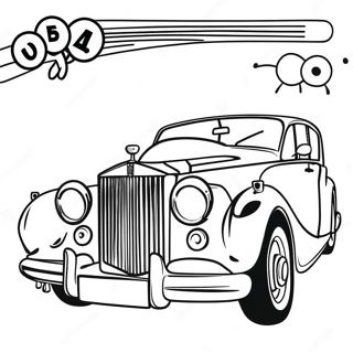 Page à colorier Rolls Royce classique avec un design élégant | Page de coloriage Rolls Royce