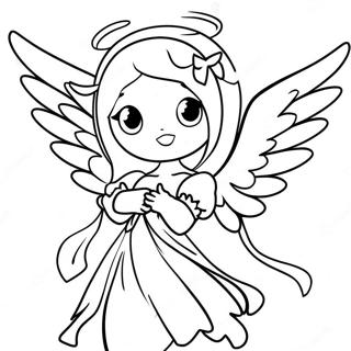 Page à colorier ange anime | Page de coloriage Ange Anime
