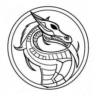 Page à colorier du logo Mortal Kombat | Page de coloriage Mortal Kombat