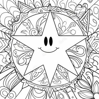 Page à colorier de l'étoile colorée de l'Épiphanie | Page de coloriage Épiphanie