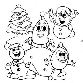 Page à colorier des personnages de Noël Pixar | Page de coloriage Noël Pixar