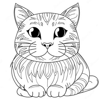 Page à colorier de mème de chat | Page de coloriage Mème de chat