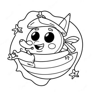 Page à colorier de Neptune coloré avec des étoiles | Page de coloriage Neptune