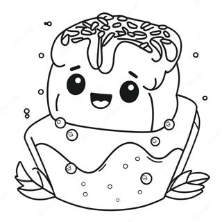 Page à colorier de mignon brownie avec des vermicelles | Page de coloriage Brownie