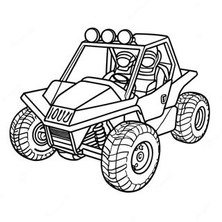 Page à colorier de course rapide en quatre roues | Page de coloriage Quad