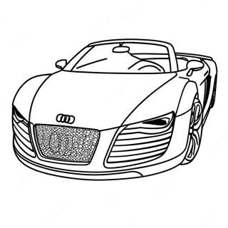 Page à colorier de voiture de sport Audi R8 | Page de coloriage Audi R8