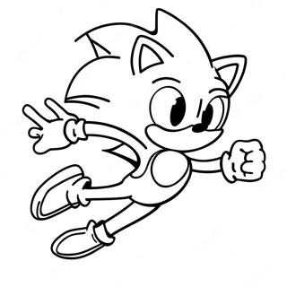 Page à colorier Sonic courant vite | Page de coloriage Sonic Vectoriel