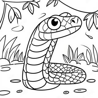 Page à colorier de serpent coloré de la jungle | Page de coloriage Serpent Réaliste