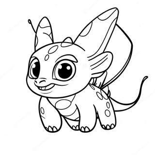 Page à colorier Bébé Krokmou volant | Page de coloriage Bébé Sans Dent