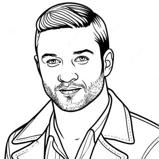 Page à colorier de Justin Timberlake | Page de coloriage Justin Timberlake