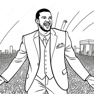 Page à colorier de Justin Timberlake en performance sur scène | Page de coloriage Justin Timberlake